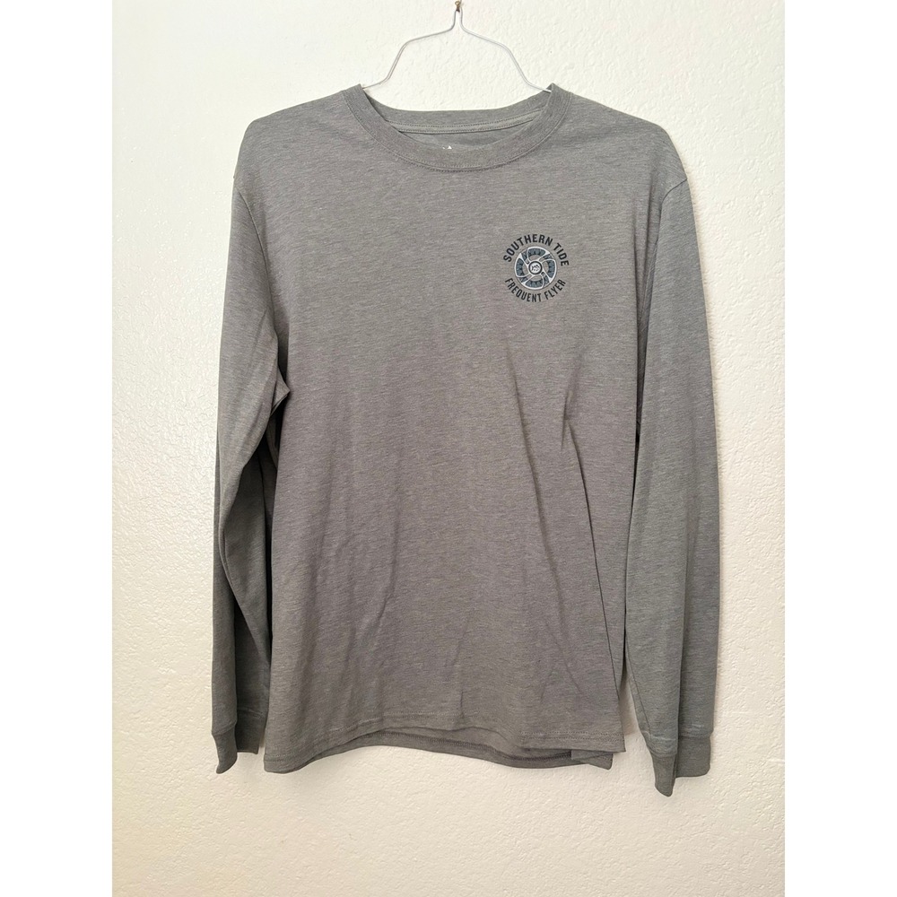 Southern Tide Frequent Flyer Long Sleeve Graphic Shirt Preppy Granola Frat Bro L